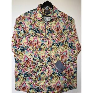 CREMIEUX PREMIUM DENIM 2XB Multi Color Paisley Print Long Sleeve Button Down